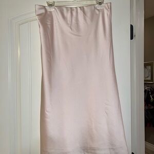 Elegant Satin Maxi Skirt in Soft Pink
